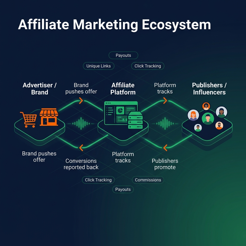 Affiliate network flow diagram