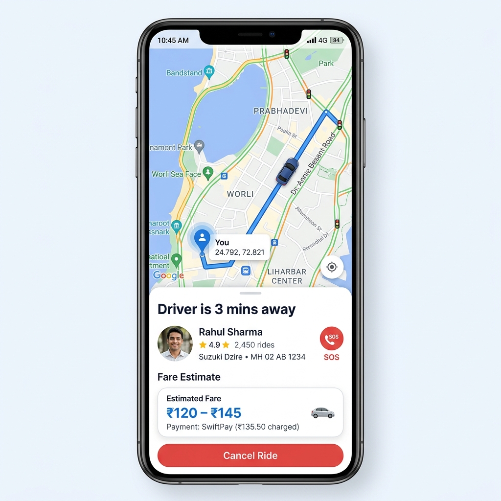 Ride-Booking App design